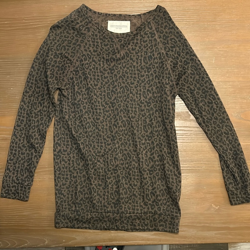 Obey cheetah print shirt, size small